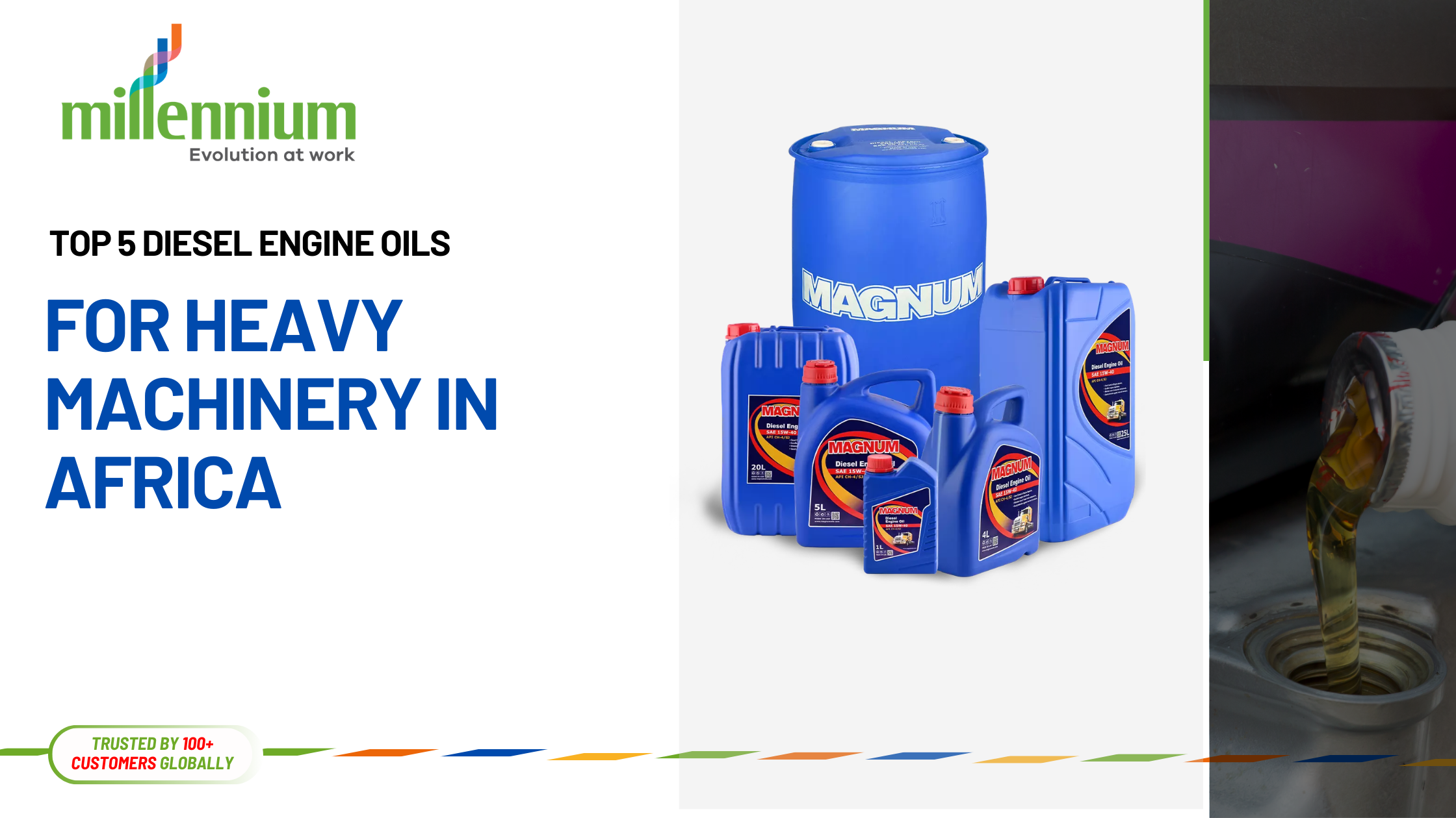 Diesel engine oil barrels stacked at site