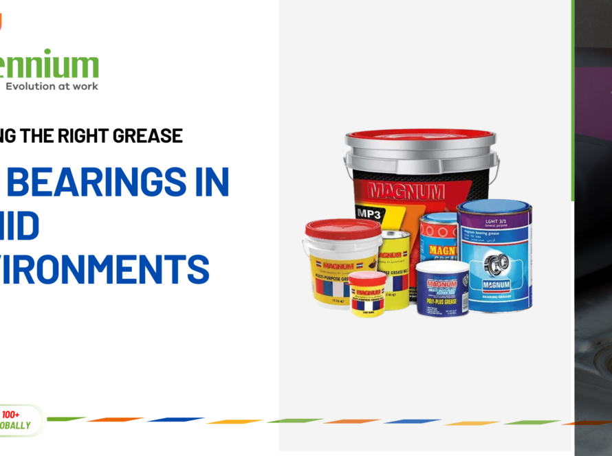 Close-up of industrial bearing with grease application