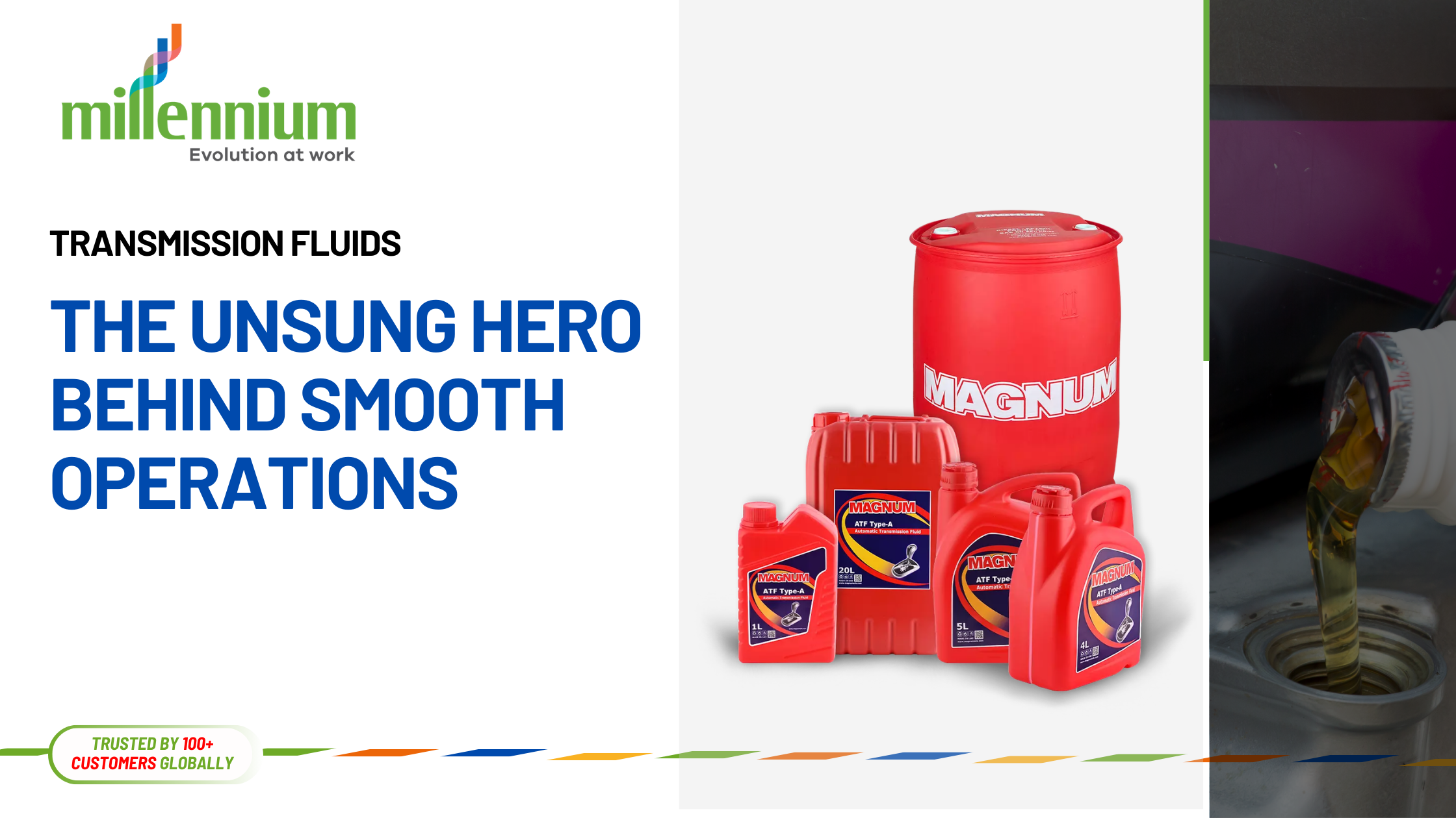 Automatic transmission fluid in clear red bottle