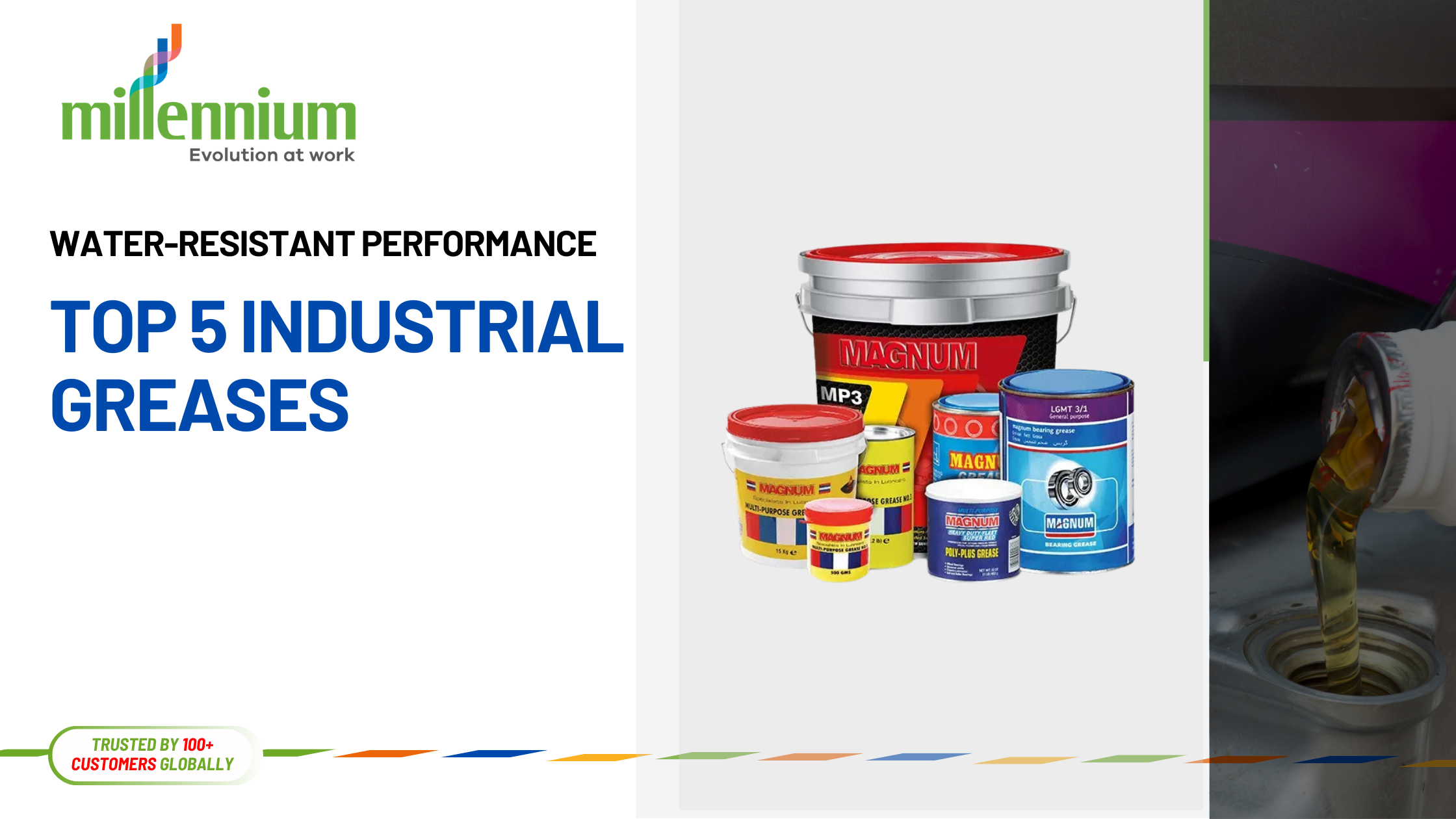 Industrial grease samples in lab light