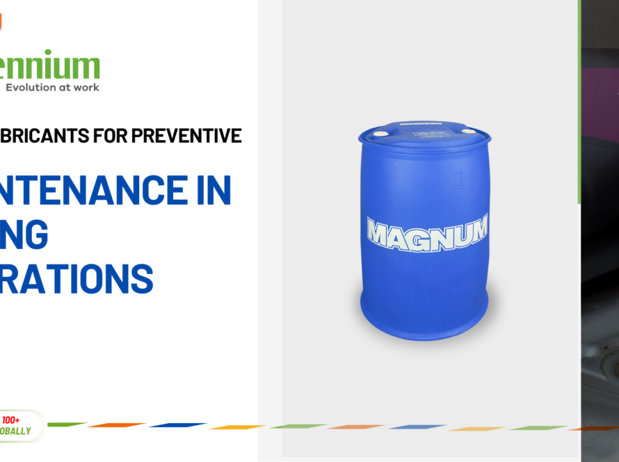 Mining site with lubricant drums