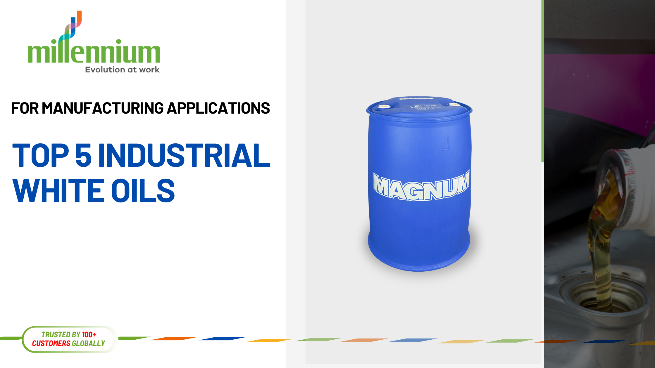 Industrial white oil containers