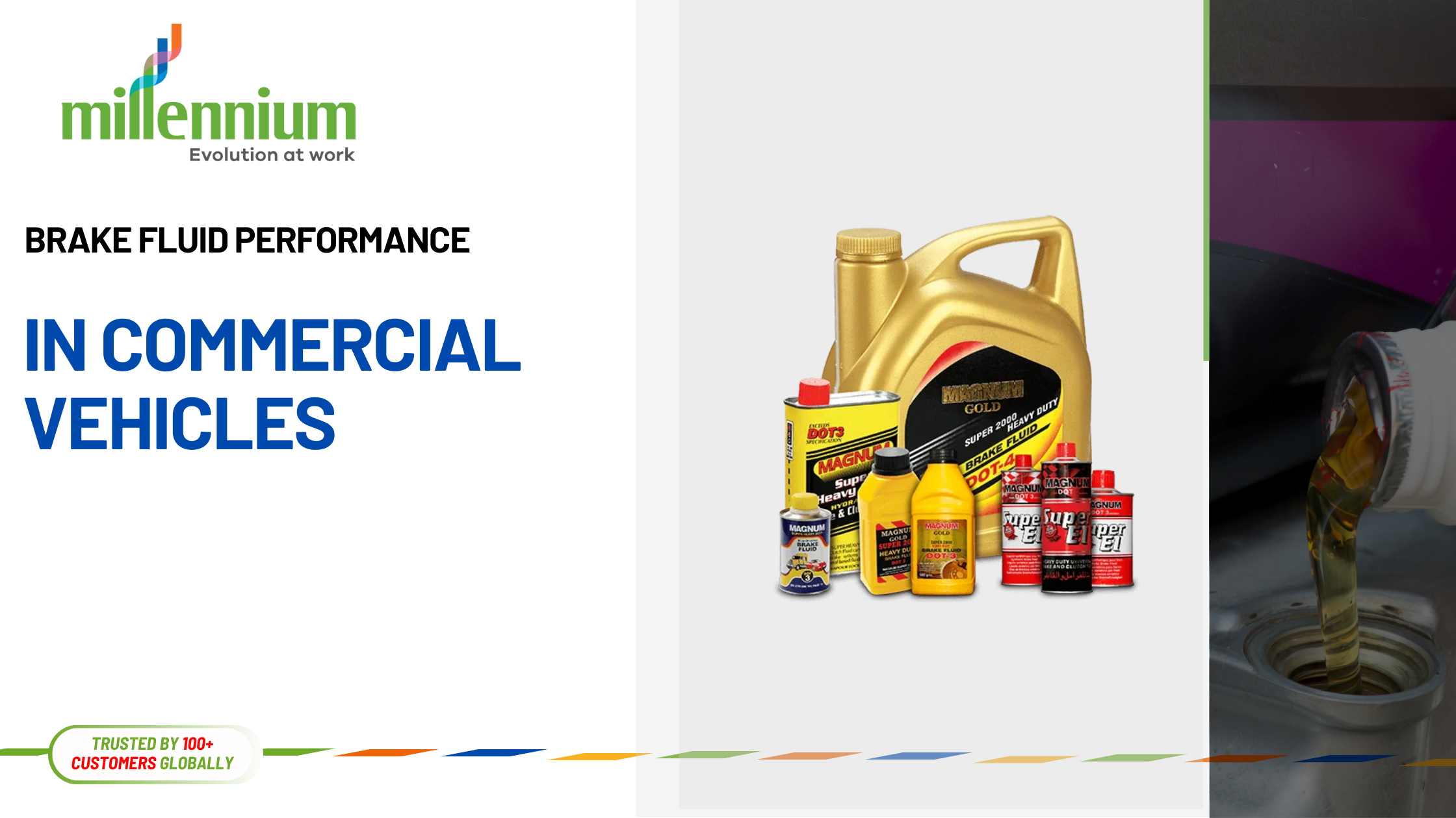 Brake fluid bottle near truck