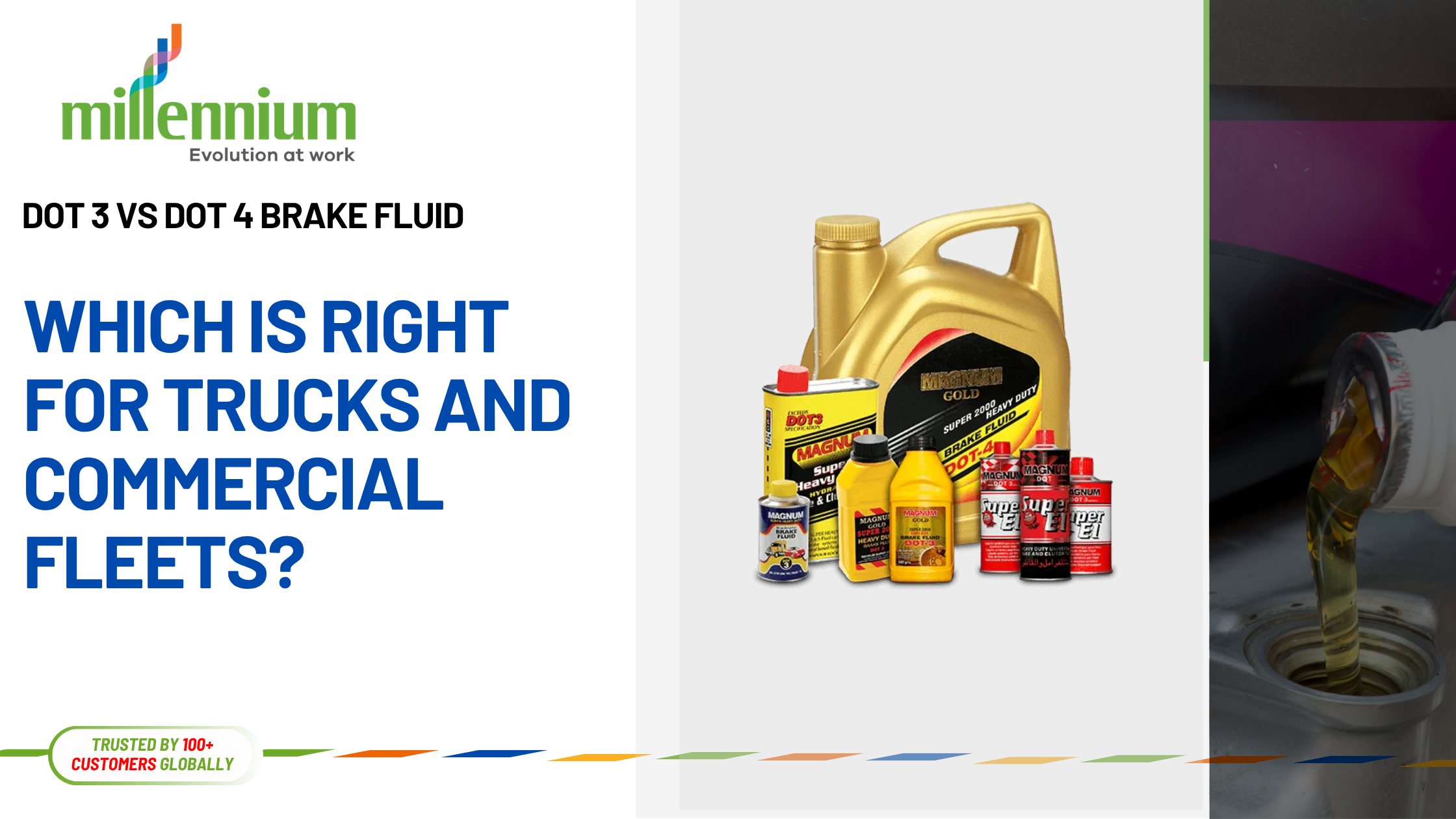 DOT 3 and DOT 4 brake fluid for commercial trucks