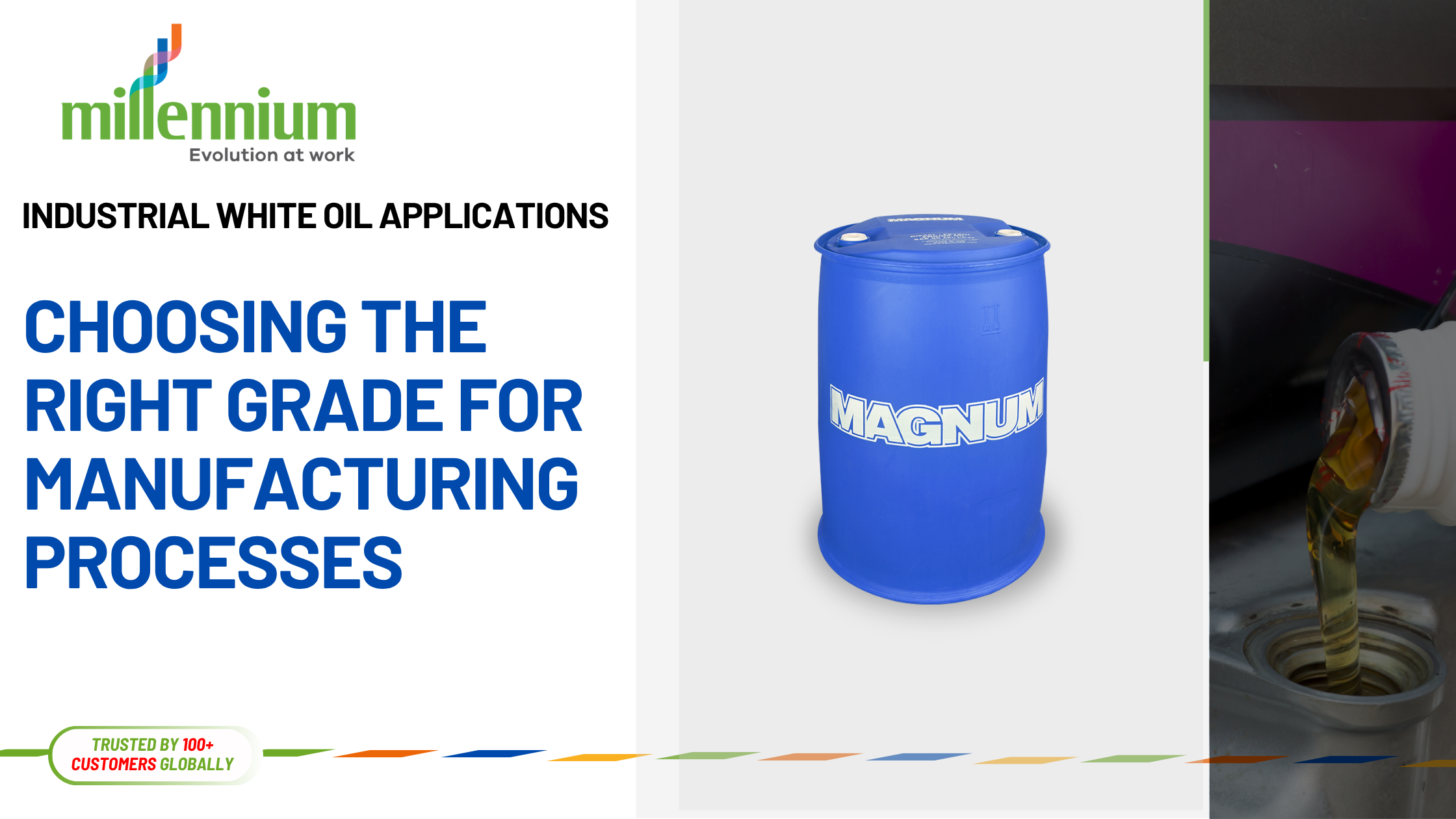 Industrial white mineral oil used in manufacturing equipment